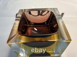 Vintage Murano Glass Cube Bowl Dish Tray Art Glass Made In Italy