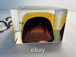 Vintage Murano Glass Cube Bowl Dish Tray Art Glass Made In Italy