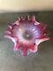 Vintage Murano Glass Dish Bowl approx 10 Diameter 2.5 Tall. Varied Pink
