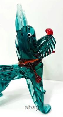 Vintage Murano Glass Dog Figurine/Sculpture-WOW Color & Condition