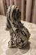 Vintage Murano Glass Dog Figurine, likely 1950, crafted in Bianco Nero style