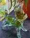 Vintage Murano Glass Dog Terrier Hand Bliwn Clear And Multi Color Inside