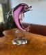 Vintage Murano Glass Dolphin Cranberry Figurine Sculpture