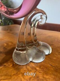 Vintage Murano Glass Dolphin Cranberry Figurine Sculpture