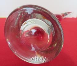 Vintage Murano Glass Duck Clear & Red Handblown bubbles 10.5