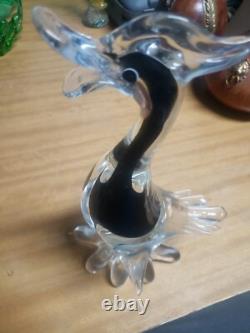 Vintage Murano Glass Duck Colorful 12 Tall Bird Art Heavy