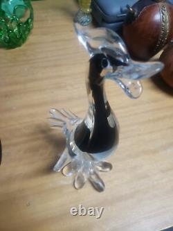 Vintage Murano Glass Duck Colorful 12 Tall Bird Art Heavy
