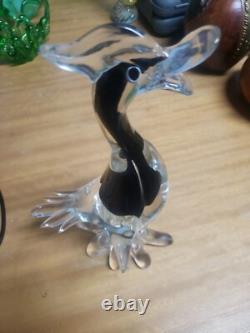 Vintage Murano Glass Duck Colorful 12 Tall Bird Art Heavy