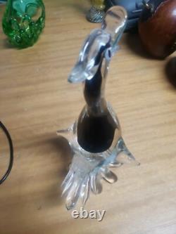 Vintage Murano Glass Duck Colorful 12 Tall Bird Art Heavy