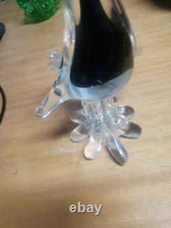 Vintage Murano Glass Duck Colorful 12 Tall Bird Art Heavy