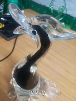Vintage Murano Glass Duck Colorful 12 Tall Bird Art Heavy