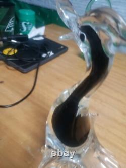 Vintage Murano Glass Duck Colorful 12 Tall Bird Art Heavy