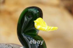 Vintage Murano Glass Duck Figurine, Mid-Century Italian