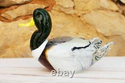 Vintage Murano Glass Duck Figurine, Mid-Century Italian