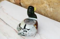 Vintage Murano Glass Duck Figurine, Mid-Century Italian