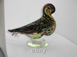 Vintage Murano Glass Duck Signed & Sticker La Tour D`argent By Archimedes Seguso