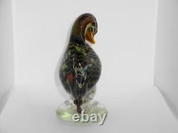 Vintage Murano Glass Duck Signed & Sticker La Tour D`argent By Archimedes Seguso