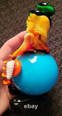Vintage Murano Glass Fat Belly Round Clown Figurine Italy 6 Colorful