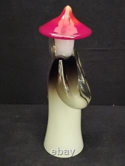 Vintage Murano Glass Figurine Signed G. Venini 1960s Art Glass Sculpture 7.75 In