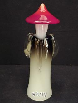 Vintage Murano Glass Figurine Signed G. Venini 1960s Art Glass Sculpture 7.75 In