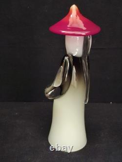 Vintage Murano Glass Figurine Signed G. Venini 1960s Art Glass Sculpture 7.75 In