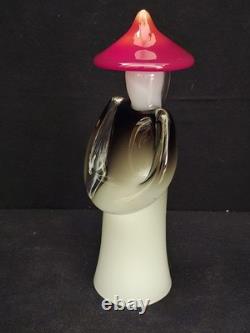Vintage Murano Glass Figurine Signed G. Venini 1960s Art Glass Sculpture 7.75 In
