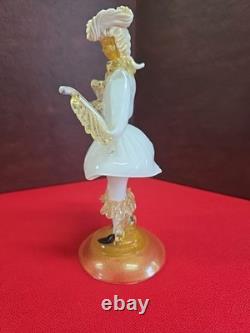 Vintage Murano Glass Figurine of a Venetian Dancer 10.5 In Tall