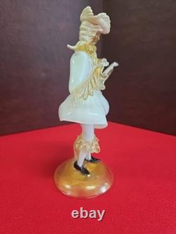 Vintage Murano Glass Figurine of a Venetian Dancer 10.5 In Tall