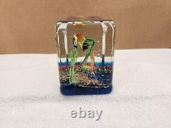 Vintage Murano Glass Fish Aquarium Rectangle Block Sculpture Nice