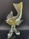 Vintage Murano Glass Fish Figurine With Gold And Silver Flecks