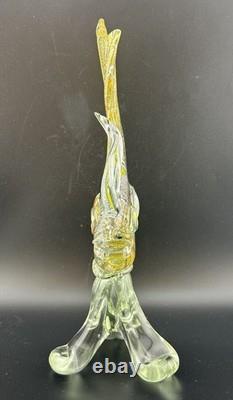Vintage Murano Glass Fish Figurine With Gold And Silver Flecks