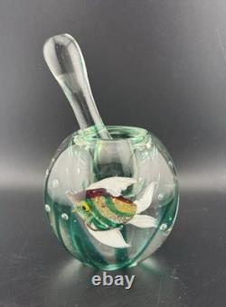 Vintage Murano Glass Fish Mortar And Pestal Extremely Rare GLOWS