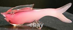 Vintage Murano Glass Fish Pink Venetian Somerso Glass Archimedes Seguso 8.5 Exc