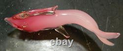 Vintage Murano Glass Fish Pink Venetian Somerso Glass Archimedes Seguso 8.5 Exc