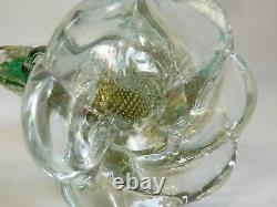 Vintage Murano Glass Fish Statue Control Bubble Gold Flake Estate Collection