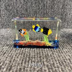 Vintage Murano Glass Fish Tank Aquarium Paperweight 5.5 X 3.75 #1