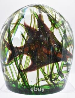 Vintage Murano Glass Fish Tank Block Aquarium Barbini Cenedese Italy Paperweight