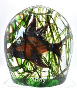 Vintage Murano Glass Fish Tank Block Aquarium Barbini Cenedese Italy Paperweight
