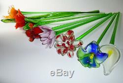 Vintage Murano Glass Flowers