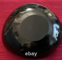 Vintage Murano Glass Folded Mid-century Bowl Black & Multicolor Confetti