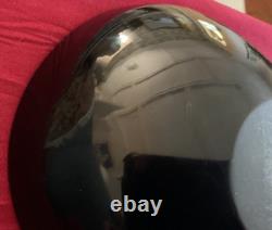 Vintage Murano Glass Folded Mid-century Bowl Black & Multicolor Confetti