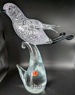 Vintage Murano Glass Formia Bird with Adventurine Original Murano Sticker MCM