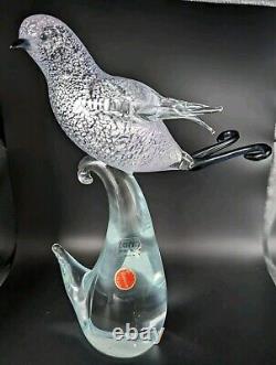 Vintage Murano Glass Formia Bird with Adventurine Original Murano Sticker MCM