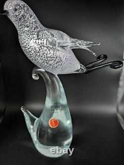 Vintage Murano Glass Formia Bird with Adventurine Original Murano Sticker MCM