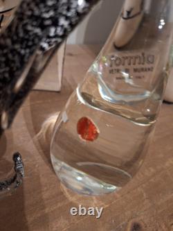 Vintage Murano Glass Formia Black Sickle-Billed Magnificent Bird Of Paradise