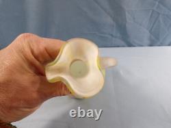 Vintage Murano Glass Fratelli Toso Pink Yellow Blue Herringbone Cruet with Stopper