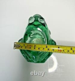 Vintage Murano Glass Frogs Open Mouth & Indiana Glass Candle Holders 4Pcs Lot
