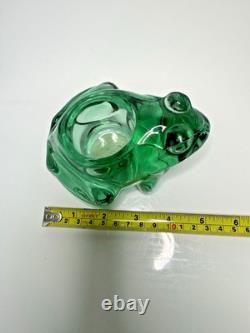 Vintage Murano Glass Frogs Open Mouth & Indiana Glass Candle Holders 4Pcs Lot
