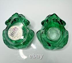 Vintage Murano Glass Frogs Open Mouth & Indiana Glass Candle Holders 4Pcs Lot