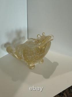 Vintage Murano Glass Golden Prince Frog With Crown